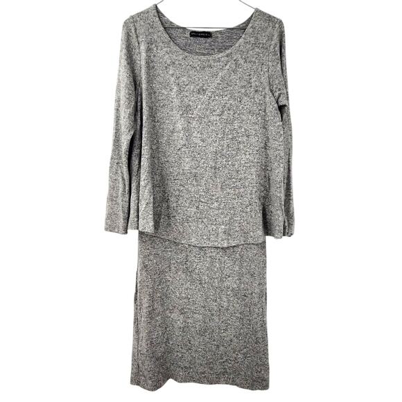 NALLY & MILLIE Gray Layered Long Sleeve Dress Womens Size Small S - Picture 1 of 4